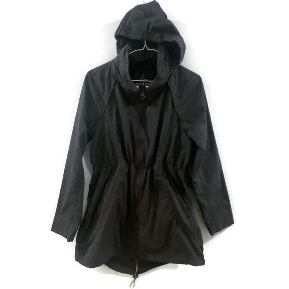 Prana Organic Cotton Black Horizon Hooded Anorak Jacket S - Picture 3 of 9